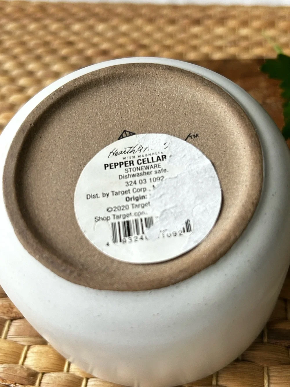 🌴Charming Hearth & Hand W/ Magnolia Pepper Stoneware Jar Cellar | Farmhouse